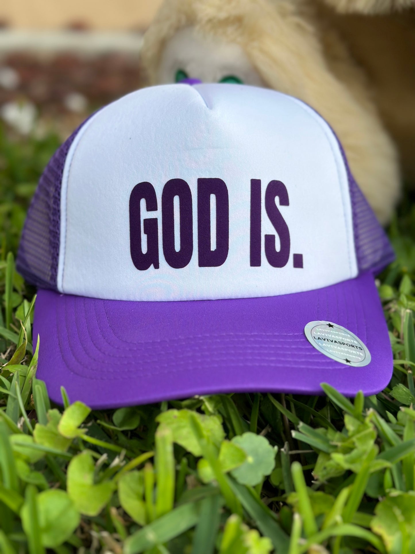 God Is Trucker Hat - Dark Purple