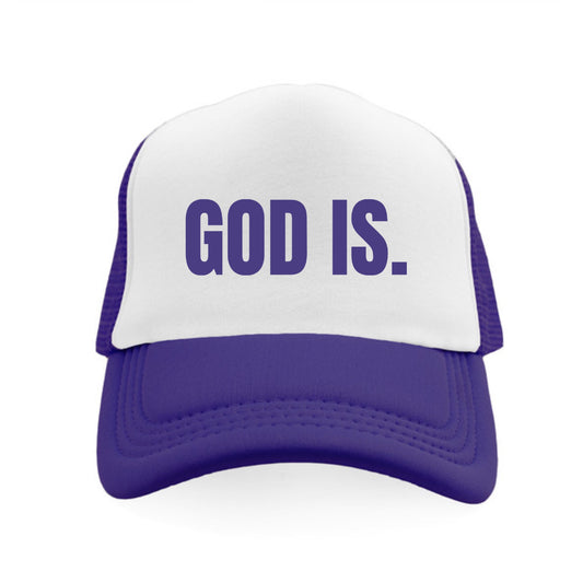 God Is Trucker Hat - Dark Purple